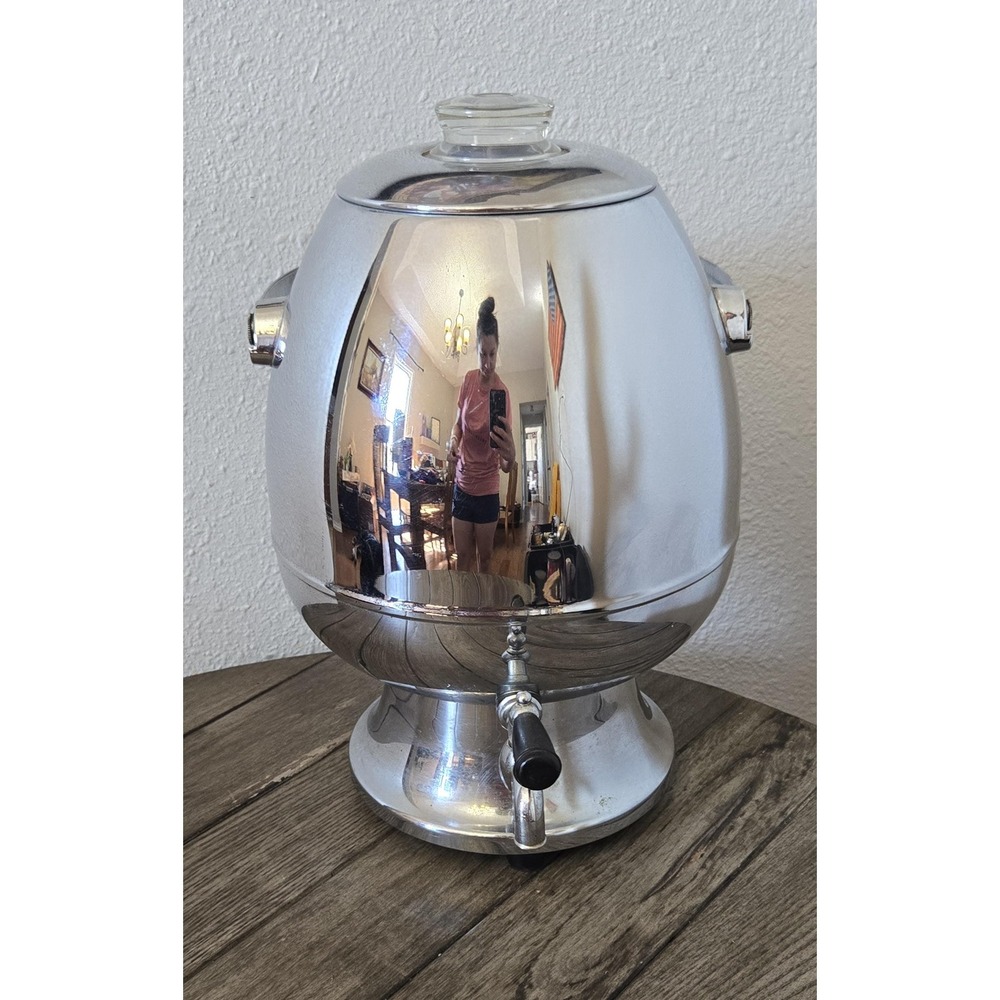 Vintage Hamilton Beach Art Deco Chrome Coffee Maker 21CM 35 Cup Percolator WORKS